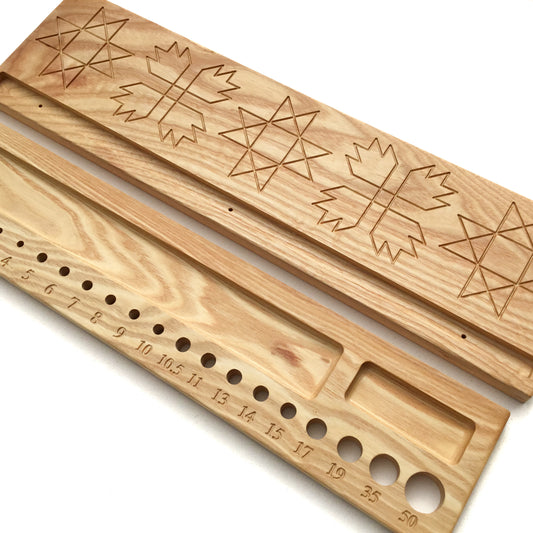 The Original Knitter’s Shelf - Ash with Ohio Star & Bear Paw