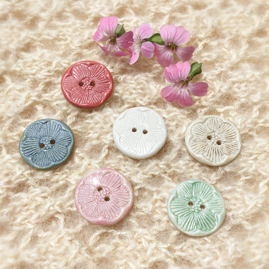 Wholesale 7/8" ‘Pressed Flowers’ Porcelain Bundles - Two 6-Packs