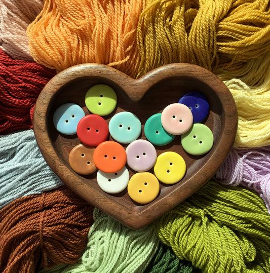 Assorted Colors MATTE Porcelain Buttons 1"