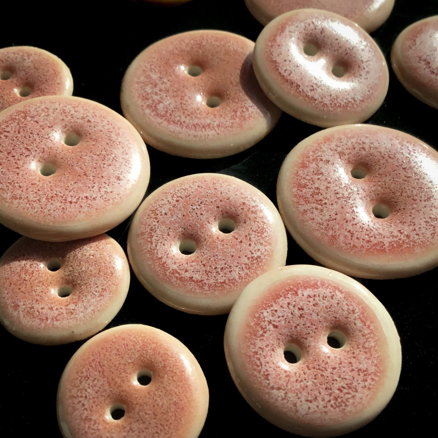 Pink Rhubarb Porcelain Button - 3 sizes