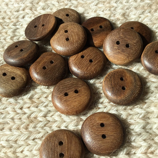 Polished ‘Grayed’ Black Walnut Buttons 1"