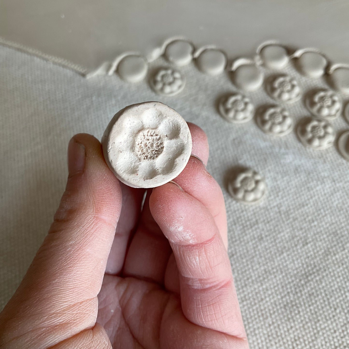 Chamomile Flower Porcelain Button 5/8"