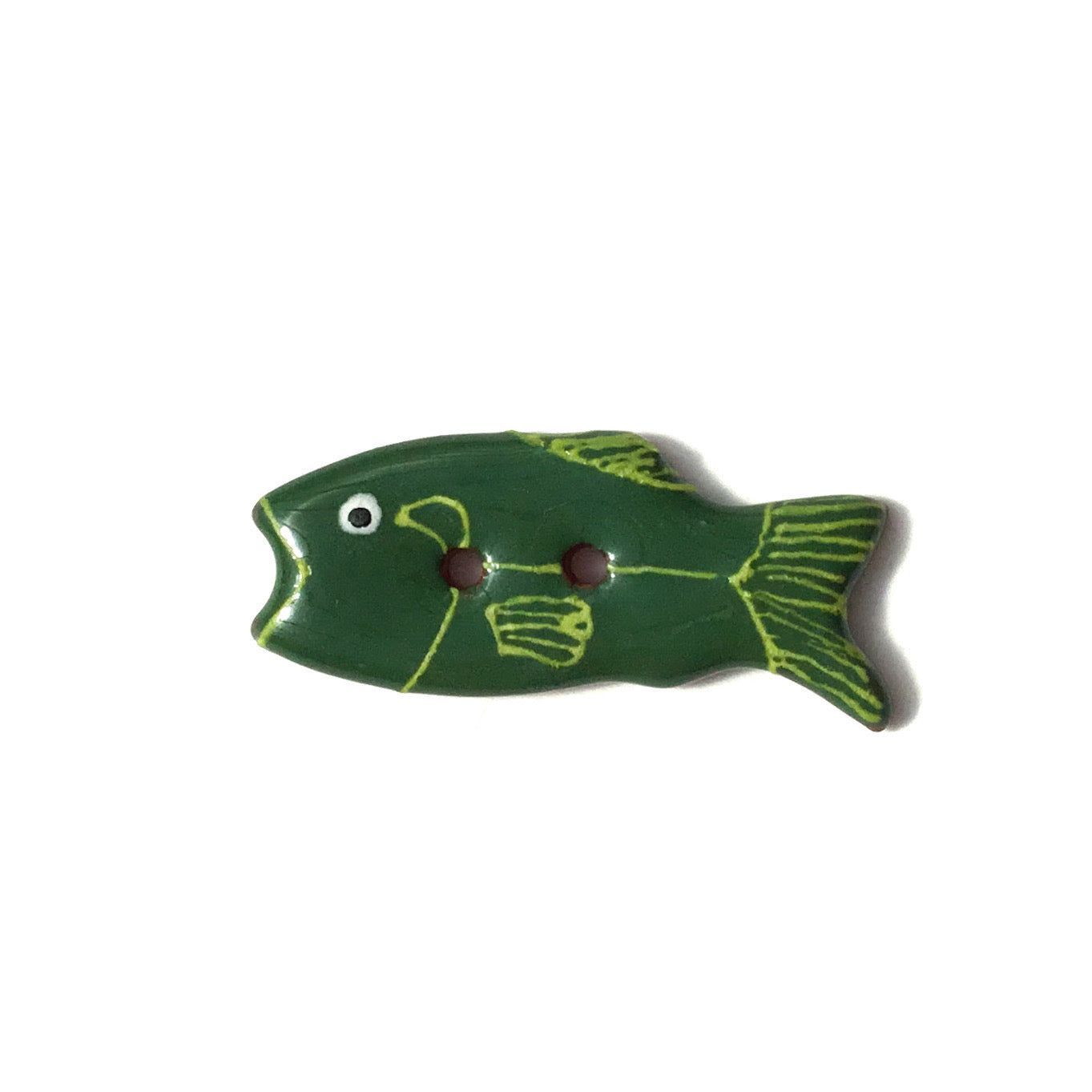 Colorful Fish Ceramic Buttons 1/2" x 1-1/4"