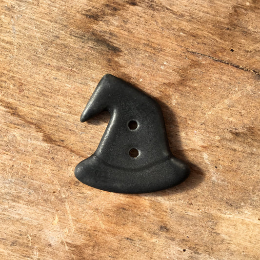 Halloween Witch Hat Porcelain Button 1-1/16”