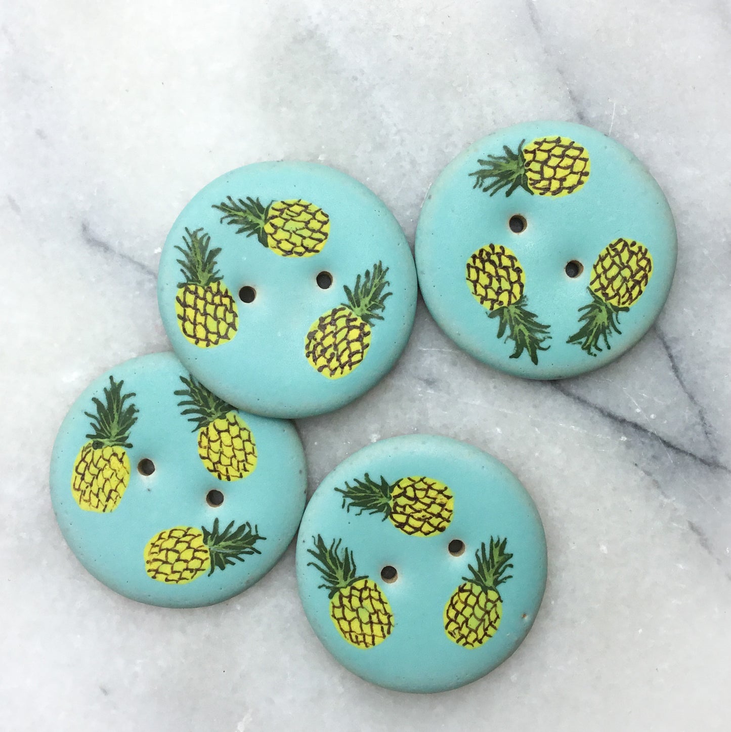 ‘Fruit Salad’ Stoneware Fruit Buttons 1-3/8”