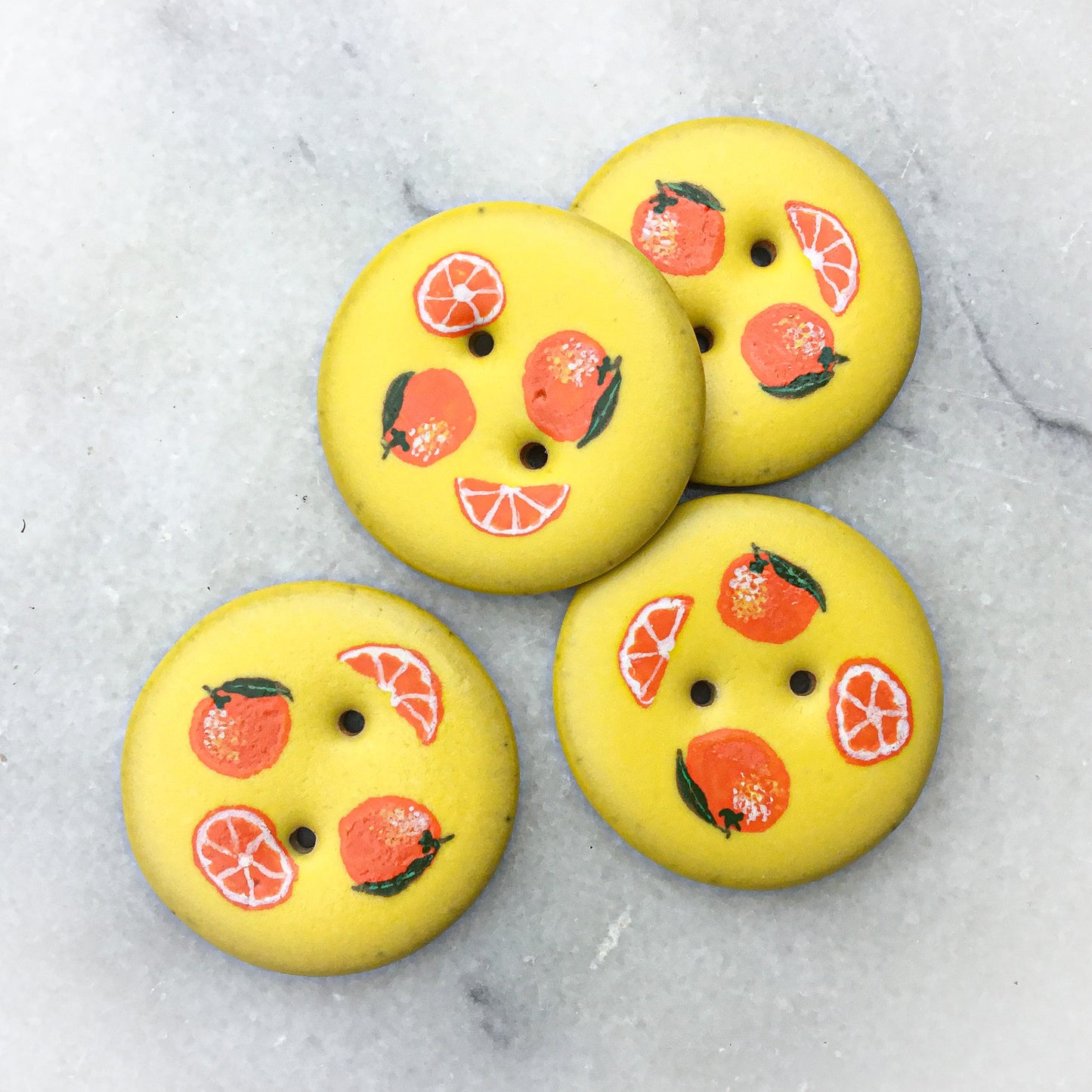 ‘Fruit Salad’ Stoneware Fruit Buttons 1-3/8”