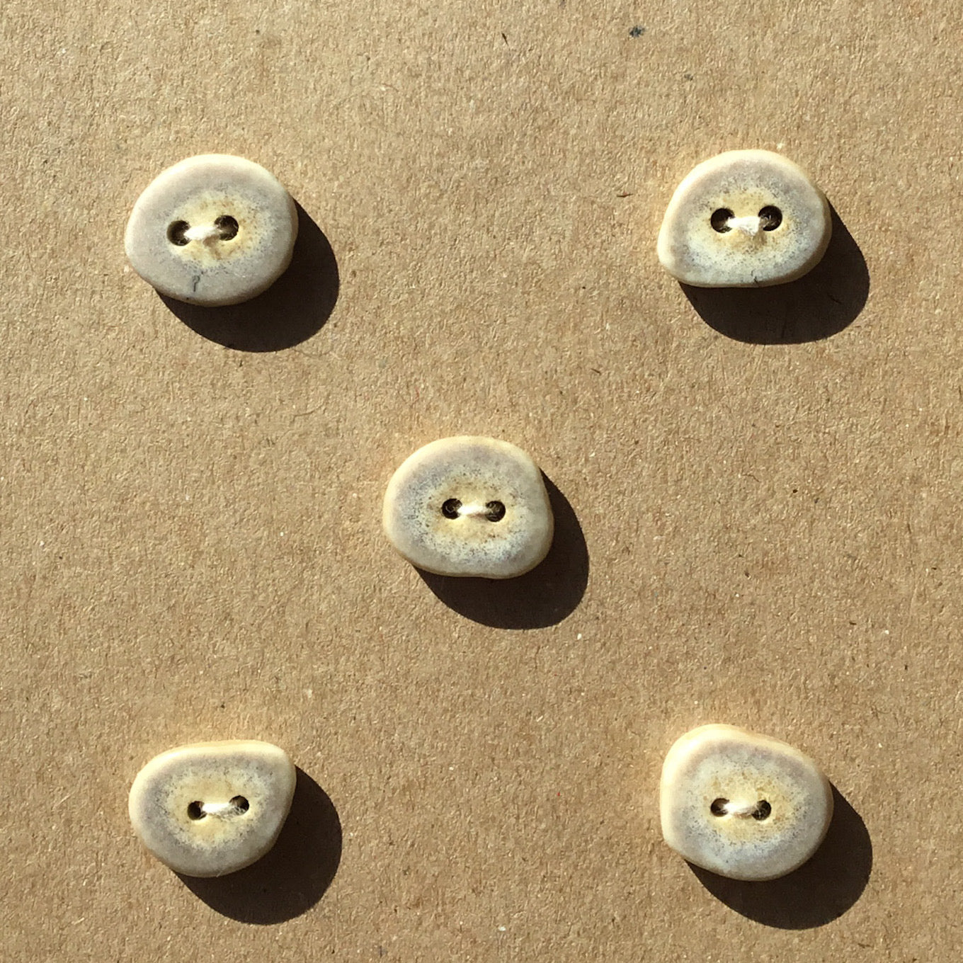 Polished Deer Antler Shed Buttons 5/8" 5-Pack