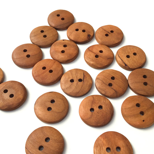 Textured Cherry Wood Button 1"