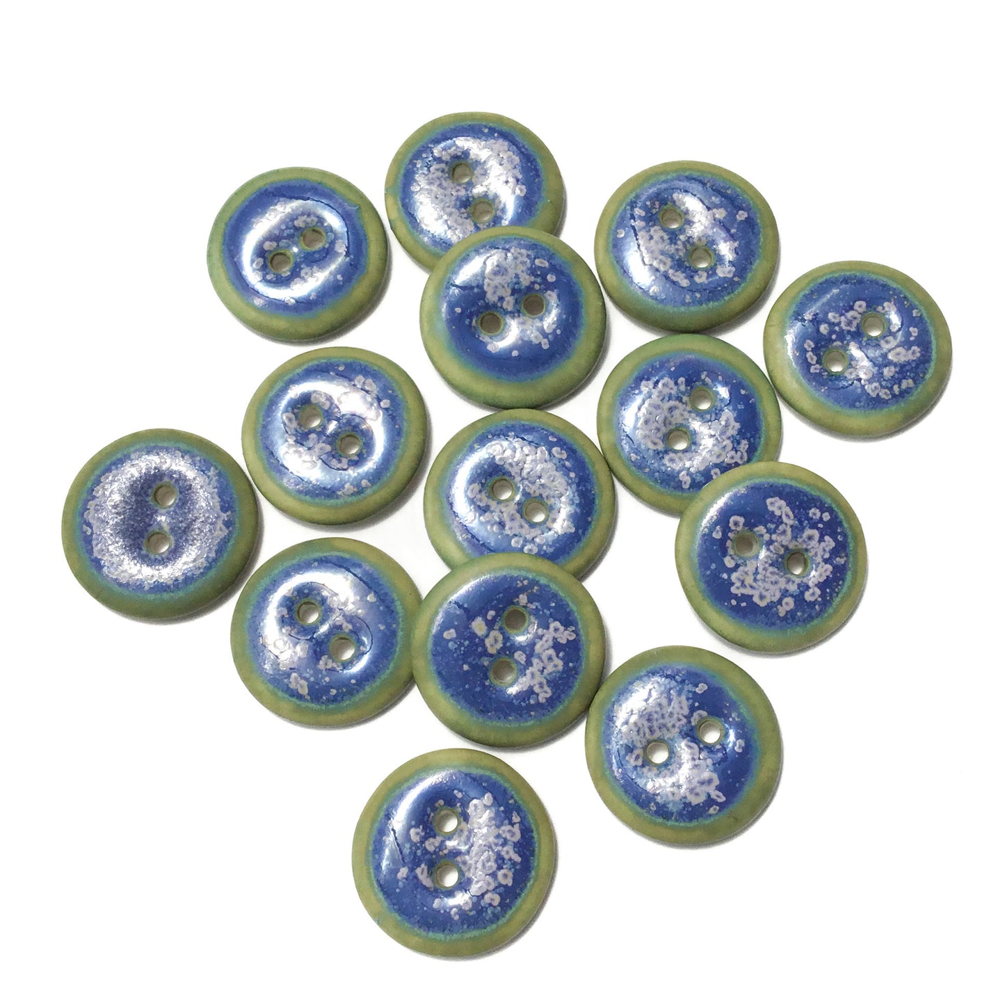 'Water Flowers' Porcelain Button 11/16" & 7/8"