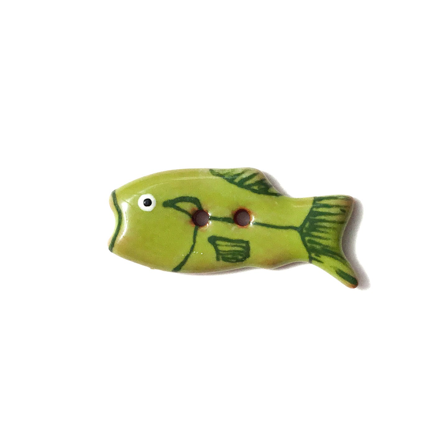 Colorful Fish Ceramic Buttons 1/2" x 1-1/4"