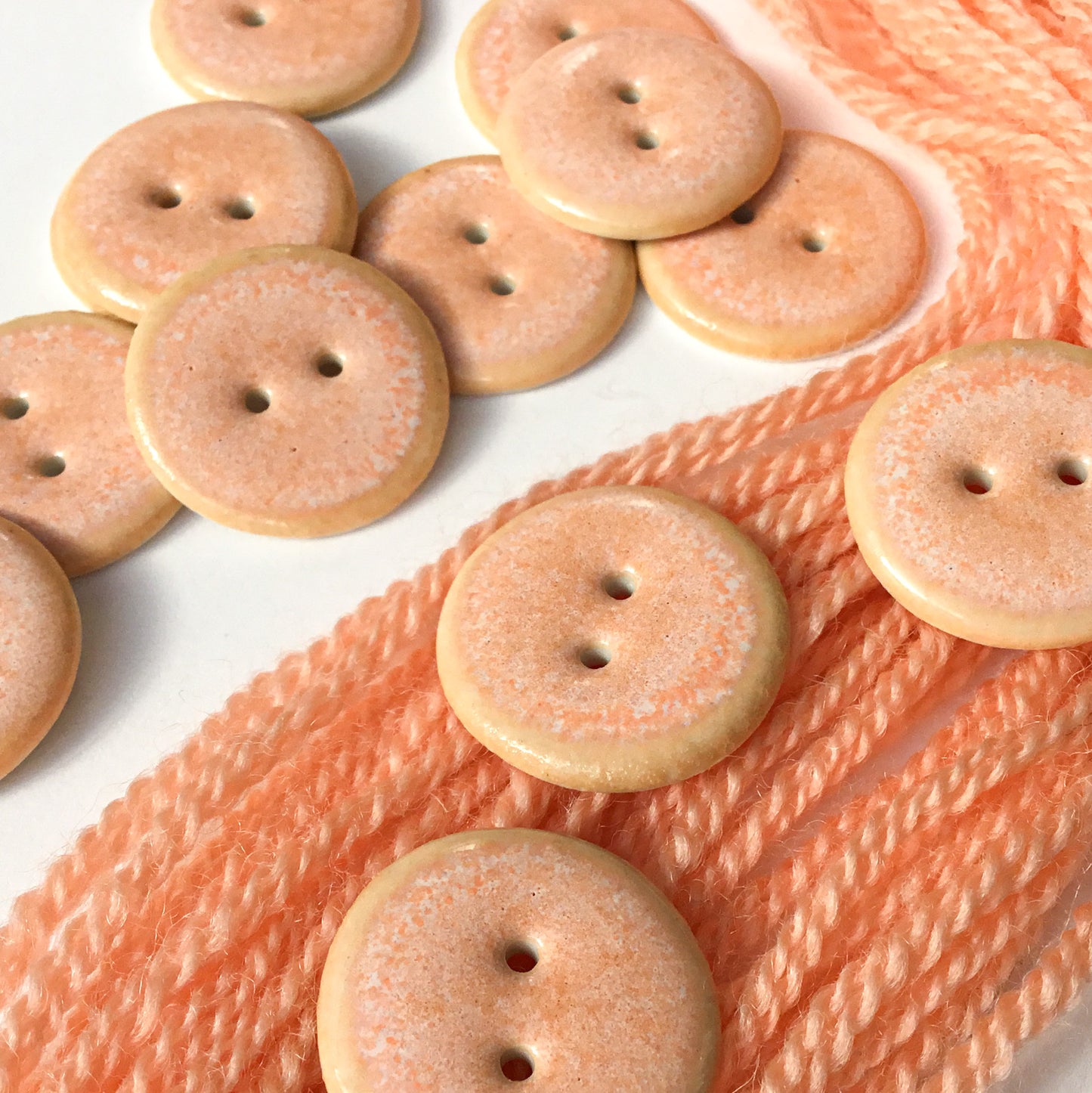 'Enchanted Sunset' Peach Porcelain Button 1"