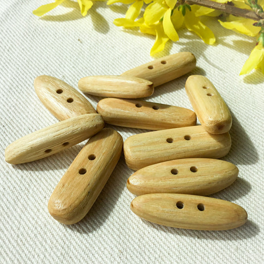 Polished Ash Wood Toggle Buttons