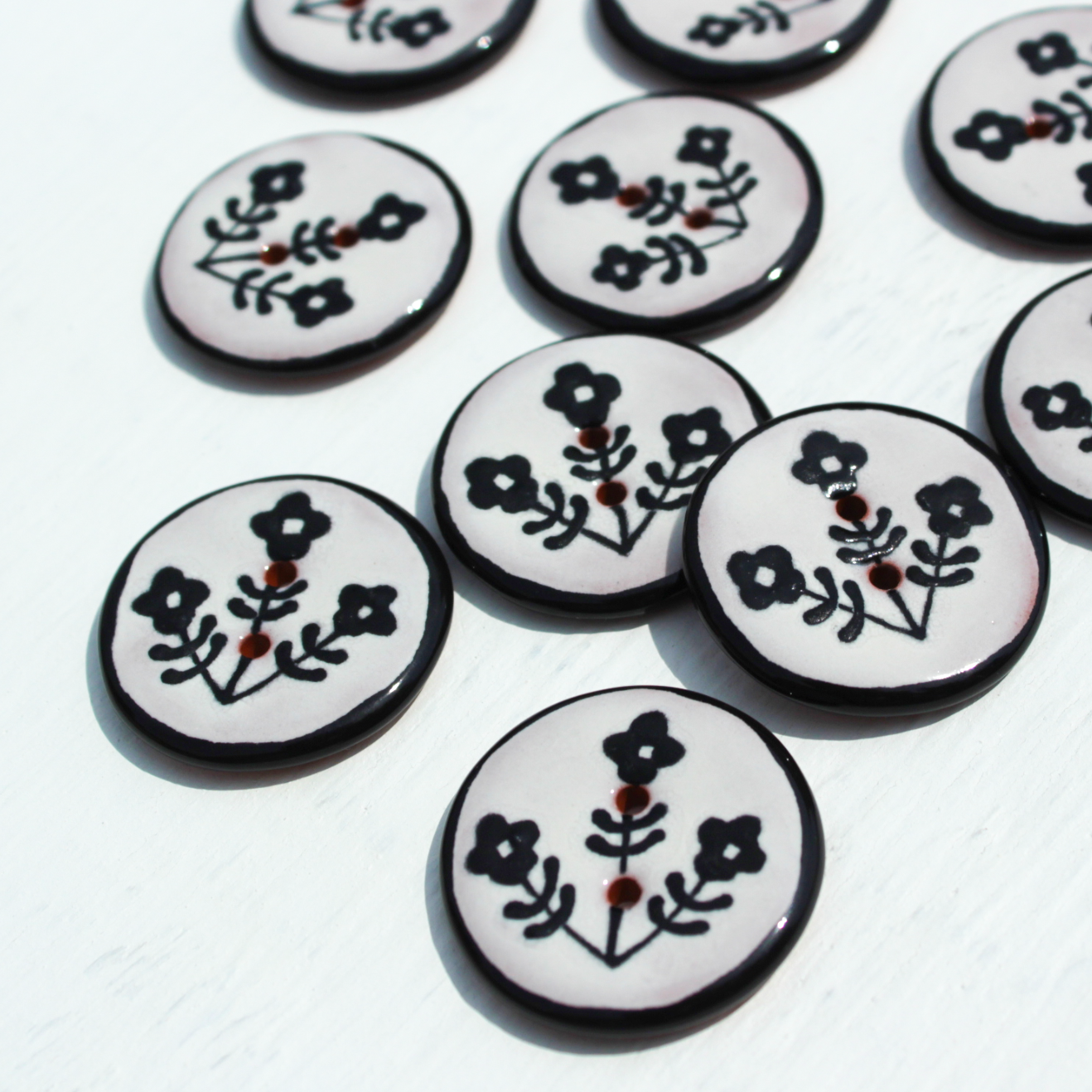 Black & White Wallflowers Button 1-1/16"