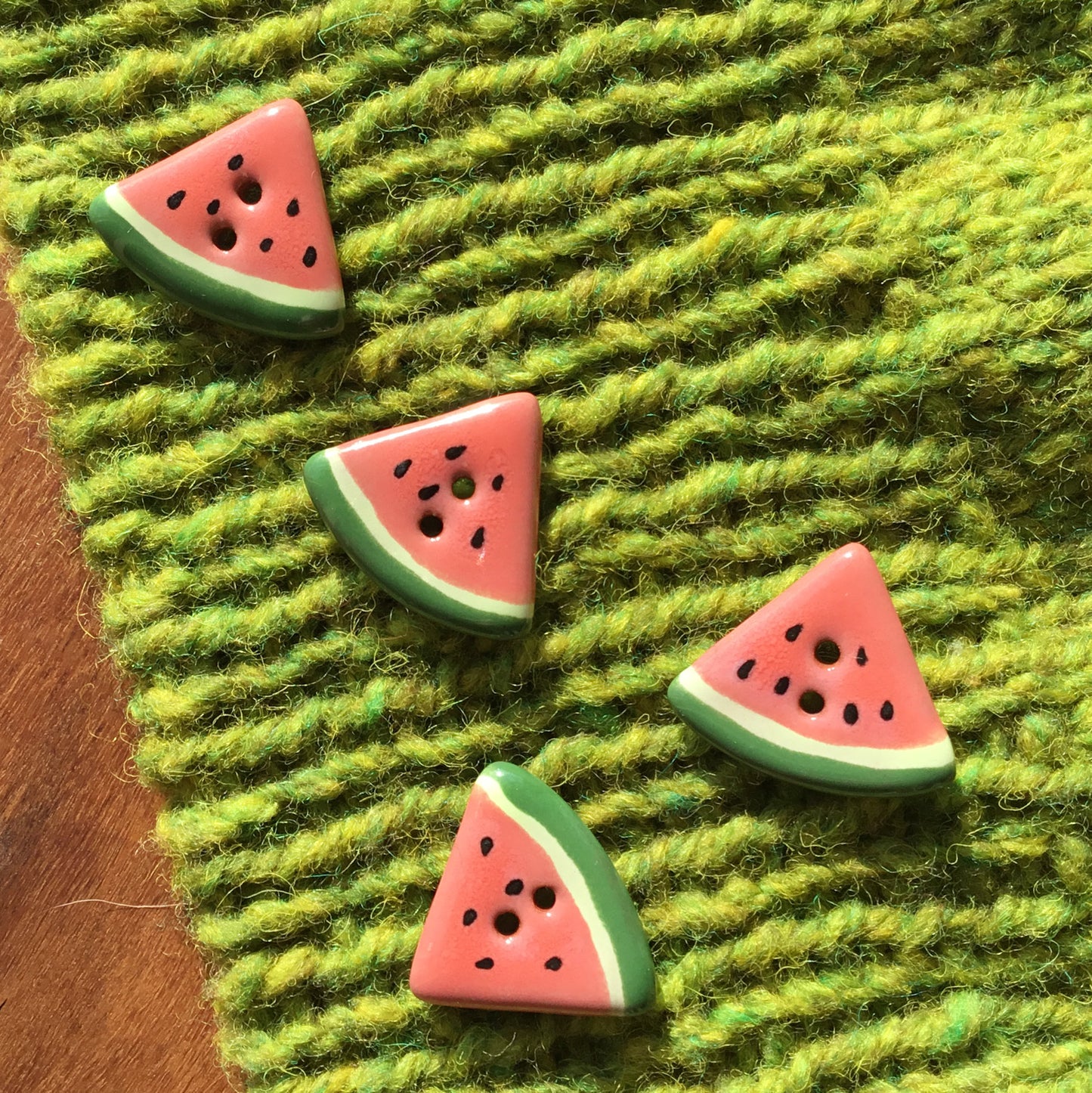 Watermelon Slice Triangular Button 3/4"