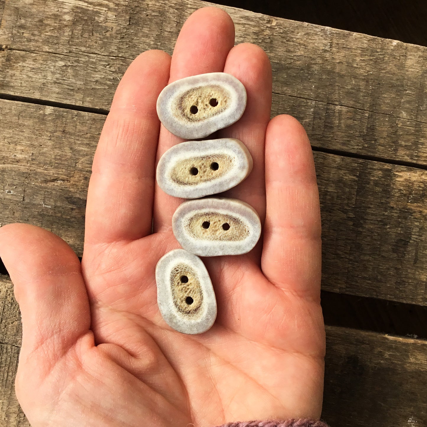 Deer Antler Shed Buttons 11/16" x 1-1/16" - 4 pack