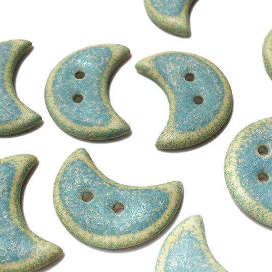 Textured Blue Moon Crescent Buttons 7/8”