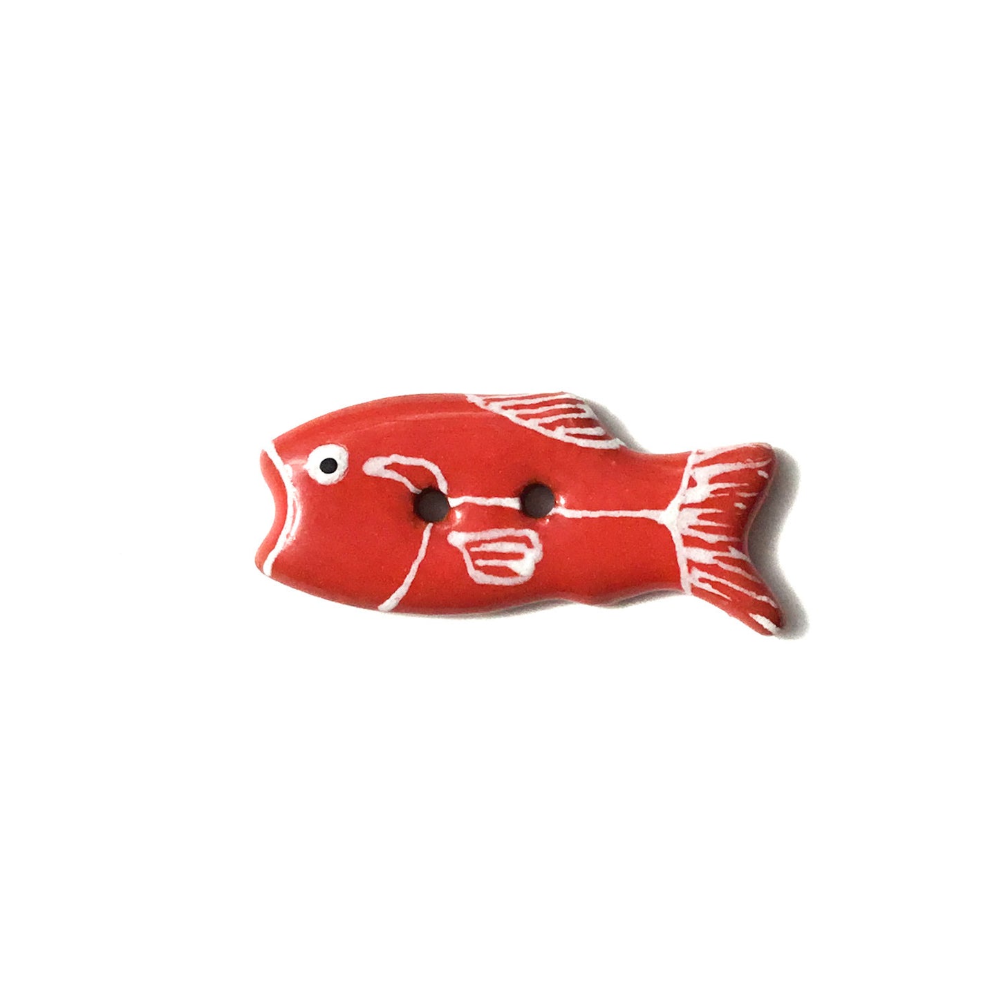 Colorful Fish Ceramic Buttons 1/2" x 1-1/4"