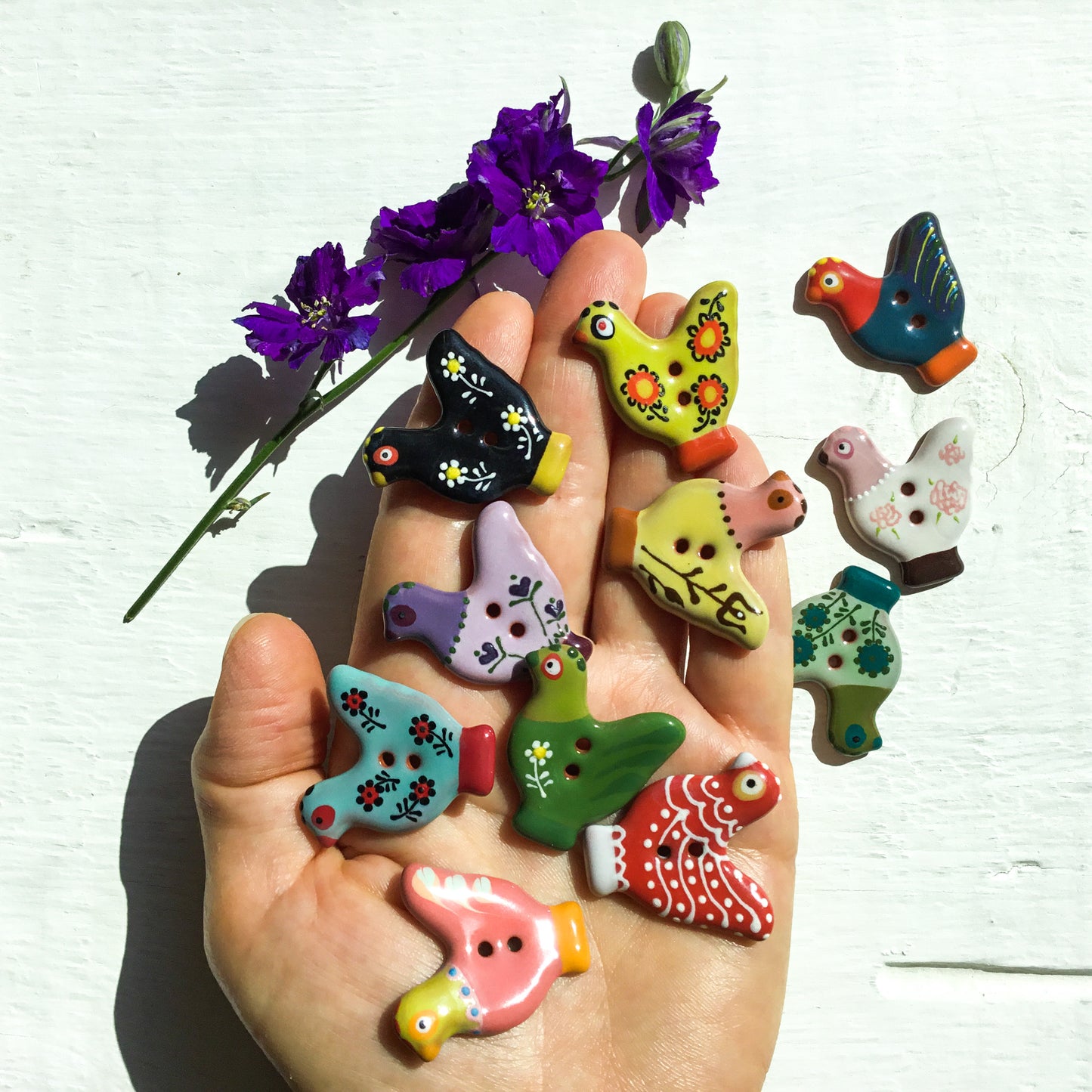 Sitting Pretty Hens Button Collection 1-1/4"