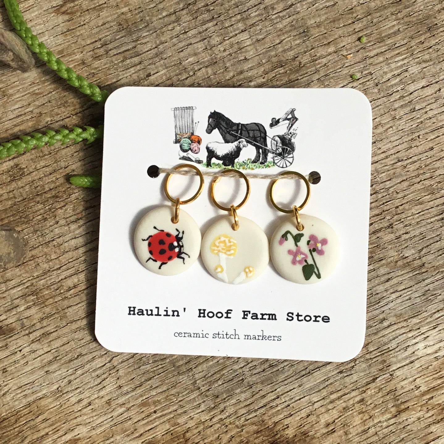 'Ladybug in the Woods' Stitch Marker Set