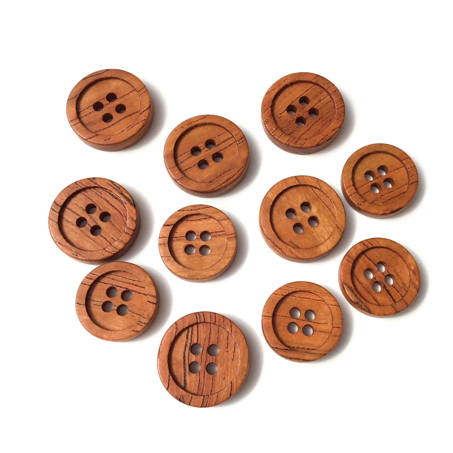 Four Hole Inset Button - Mineral Streaked Cherry Wood - 2 sizes
