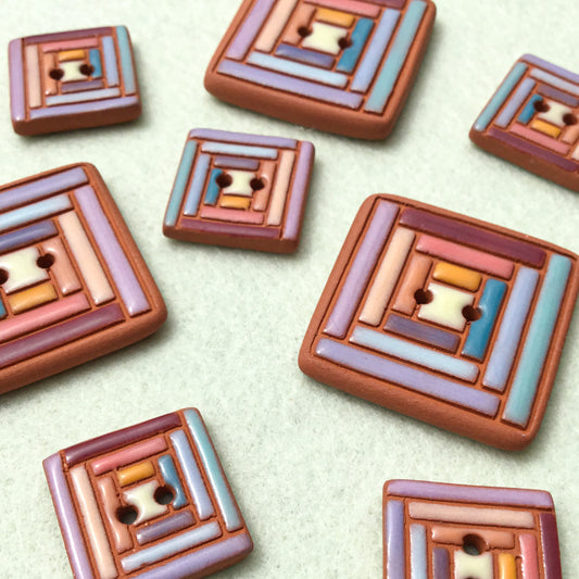 ‘Sweet Sorbet’ Log Cabin Quilt Buttons
