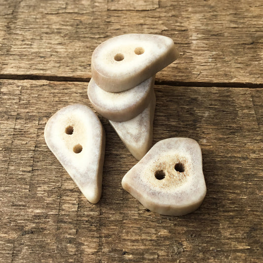 Deer Antler Shed Buttons 1/2" to 7/8" - 5 Pack