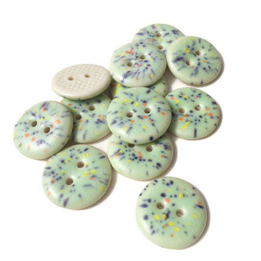 Speckled Mint - Matte Porcelain Buttons