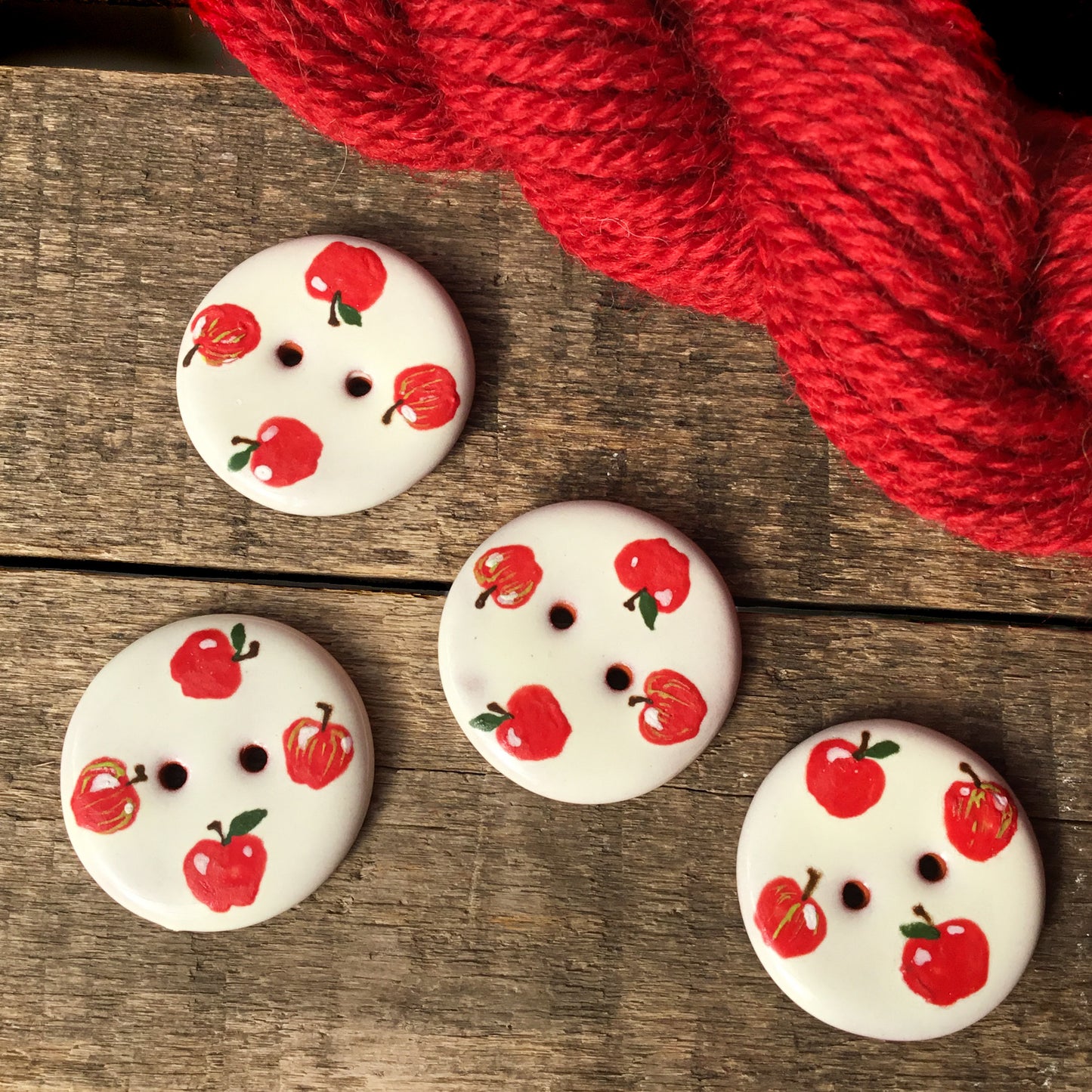 ‘Apple Harvest' Ceramic Button 1-1/16"
