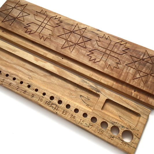 The Original Knitter’s Shelf - Ash with Ohio Star & Bear Paw