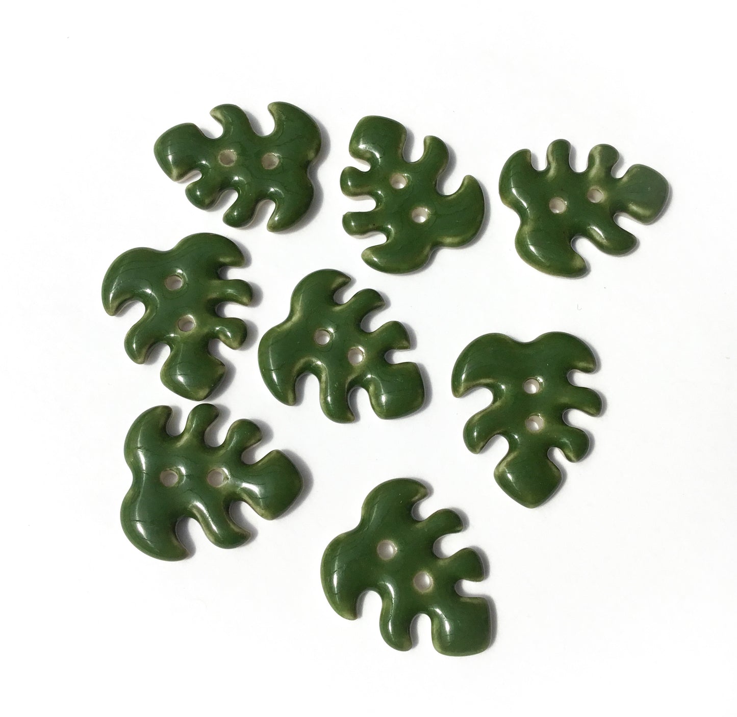 Monstera Leaf Porcelain Buttons 7/8" x 3/4"
