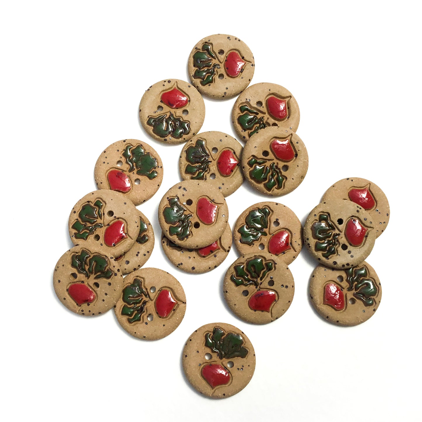 Garden Beet Stoneware Fleck Button 7/8"