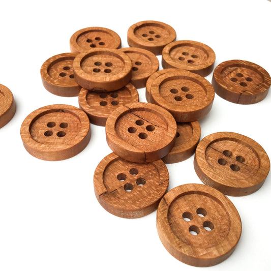 Four Hole Inset Button - Cherry Wood - 4 sizes
