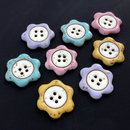‘Floral Darlings' Stoneware Button 1-1/8"