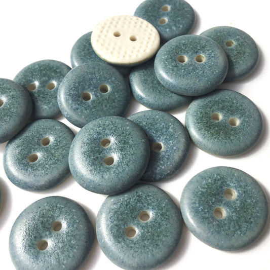Blue-Gray Porcelain Button 5/8"