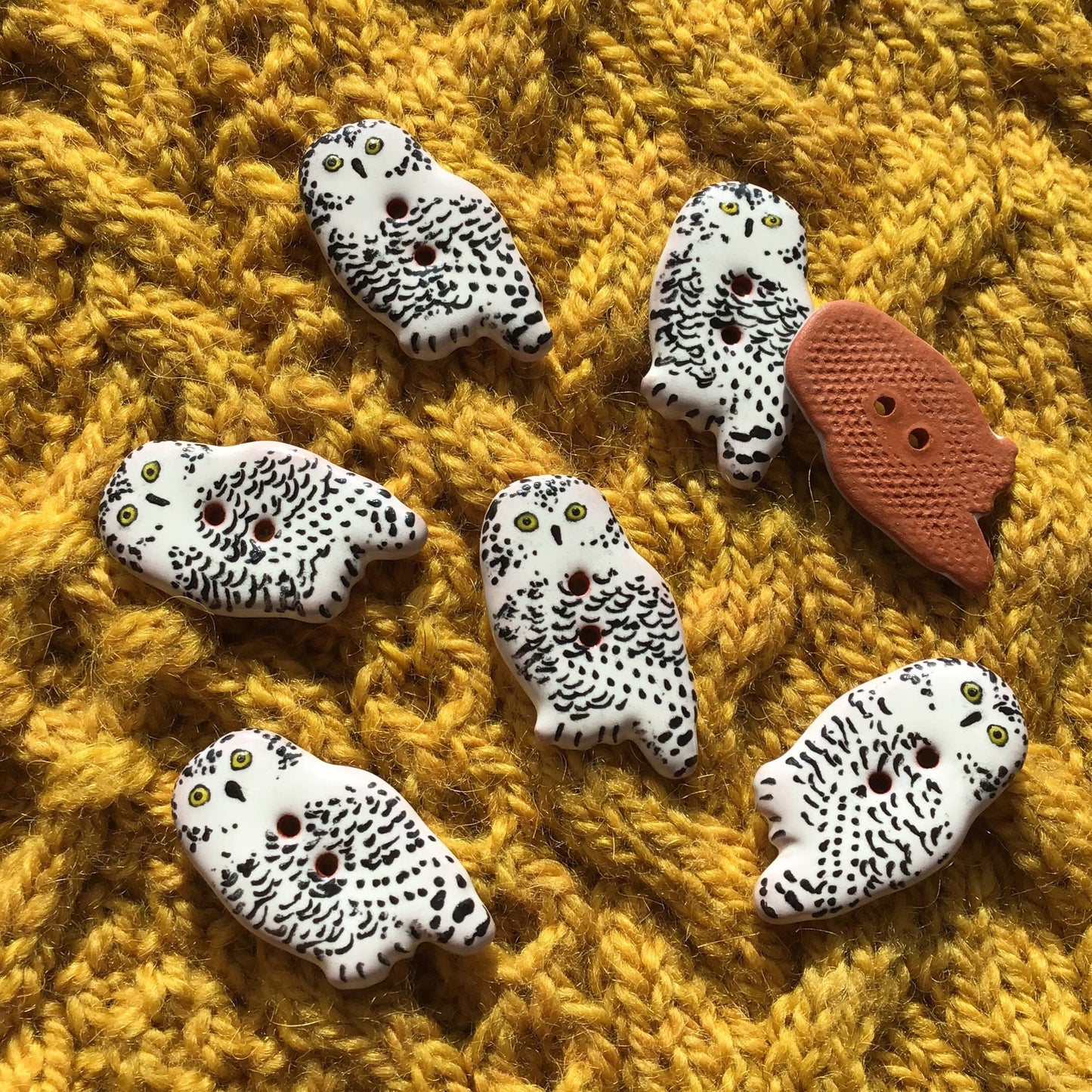 Ceramic Owl Buttons 11/16" x 1-1/4”