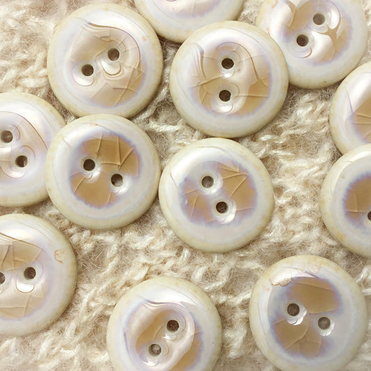 Rose Gold Crystalline Porcelain Button 7/8"