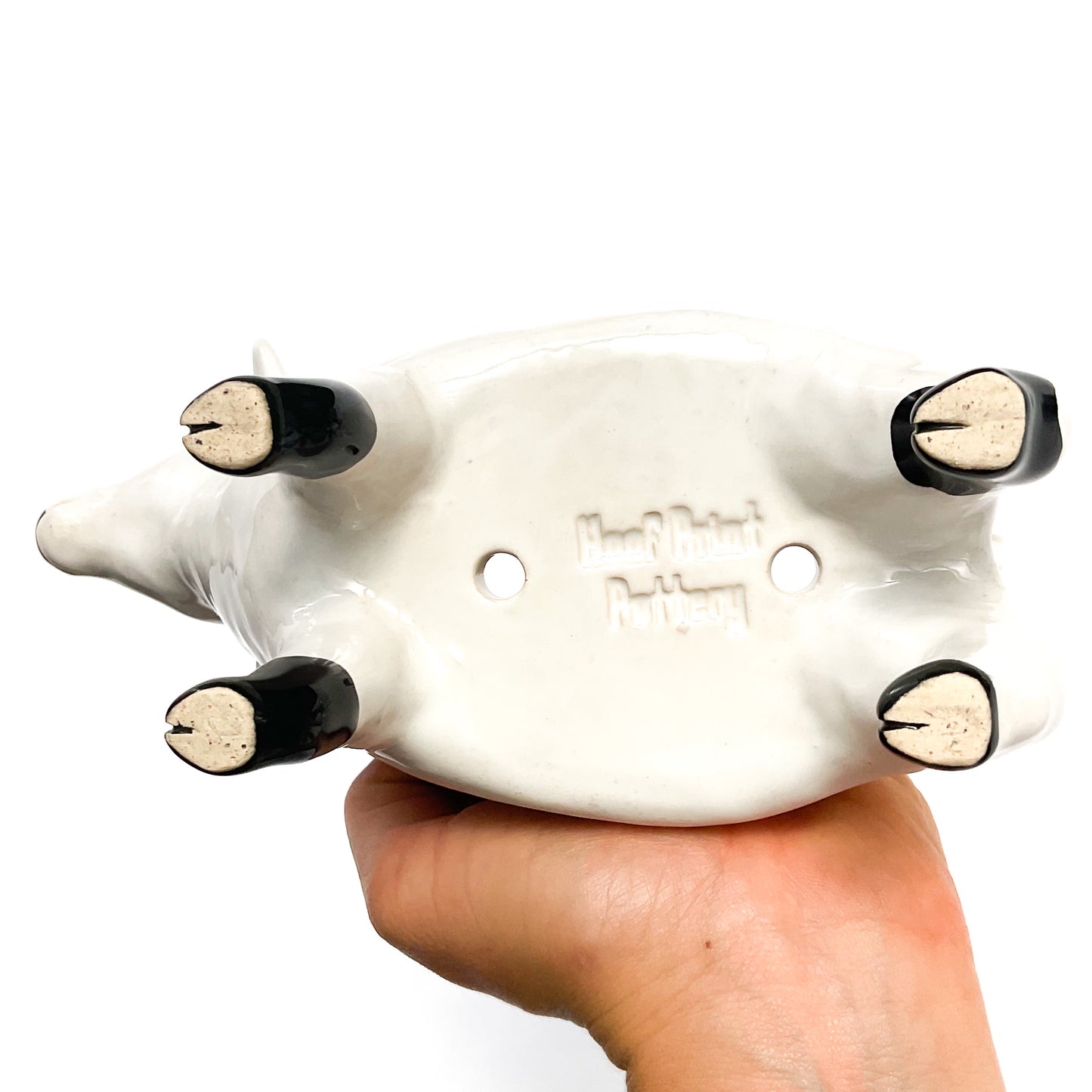 White & Black Pygmy Goat Pot