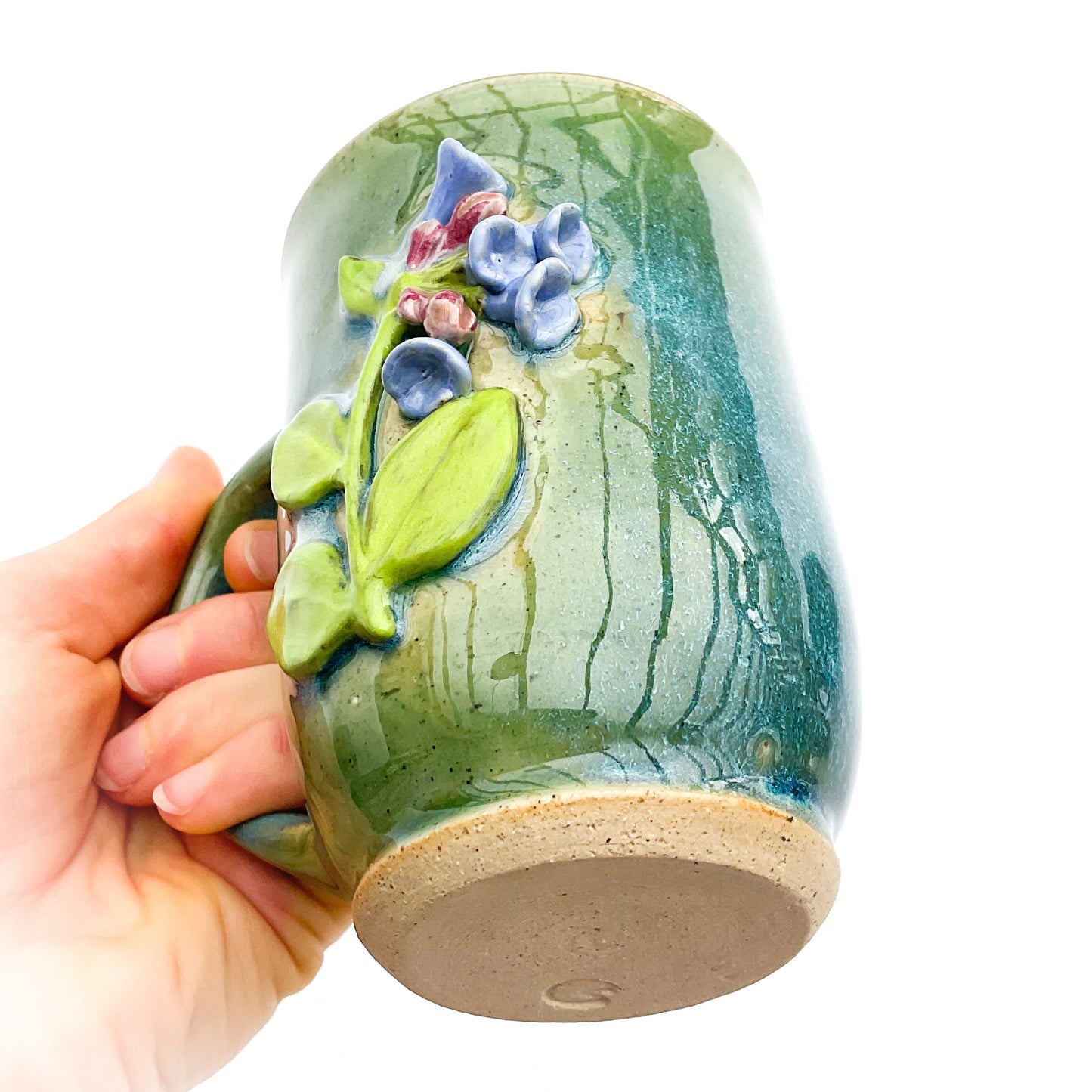 Virginia Bluebell Hand Sculpted Stoneware Mug 10 oz