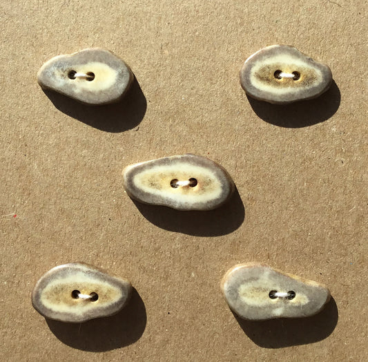 Polished Deer Antler Shed Buttons 9/16 x 1" 5-Pack