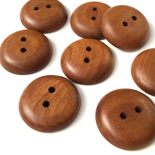 Polished Cherry Wood Buttons - 1"
