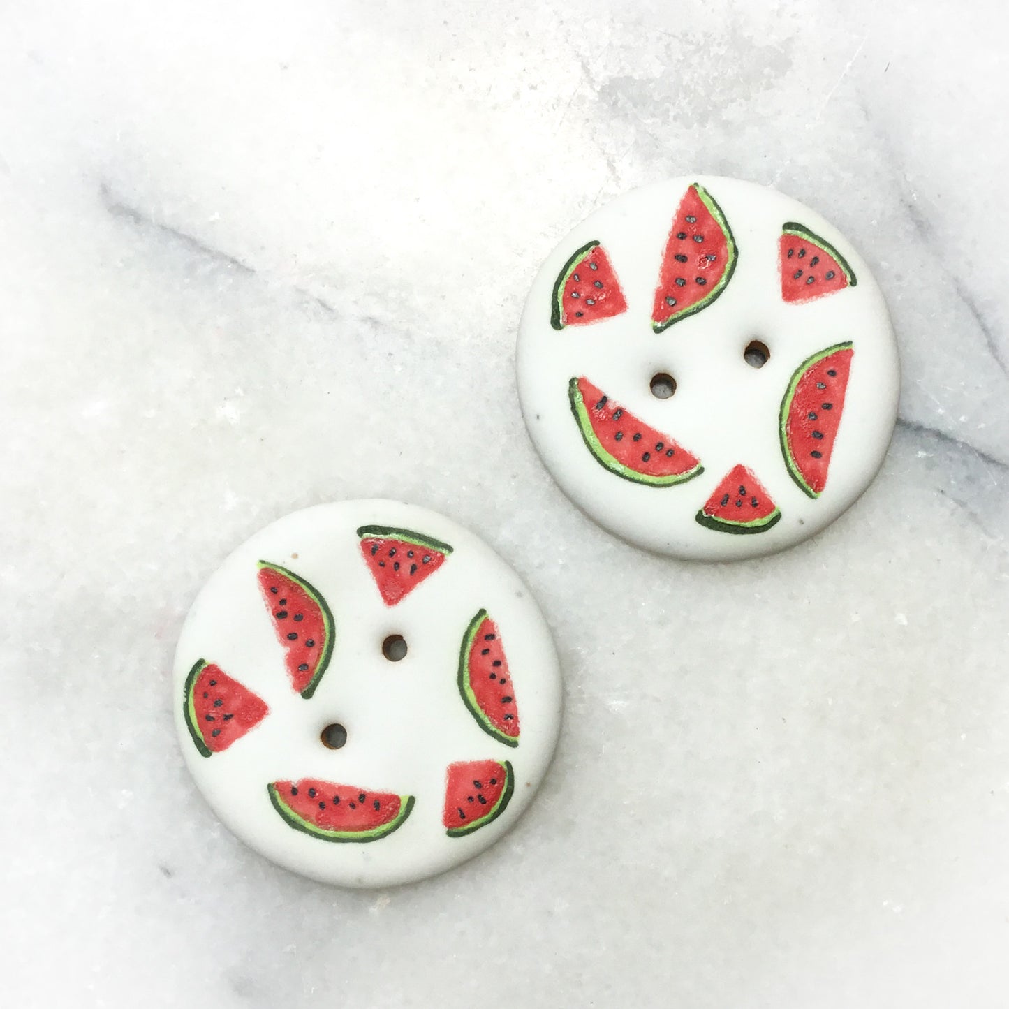 ‘Fruit Salad’ Stoneware Fruit Buttons 1-3/8”