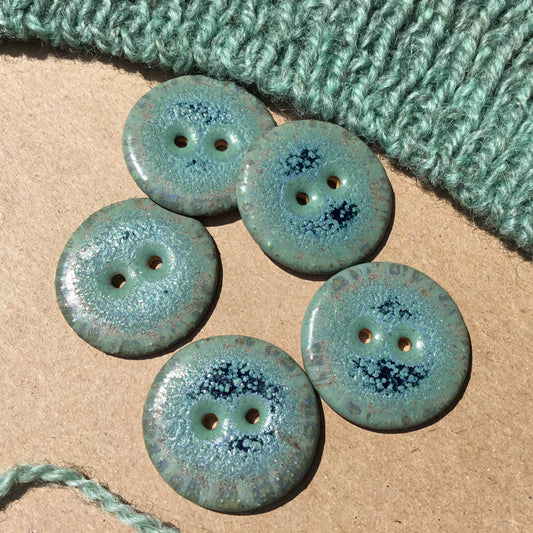 Blue Stone Stoneware Button 1-1/16"