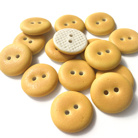 Matte Goldenrod Yellow Porcelain Button 5/8"