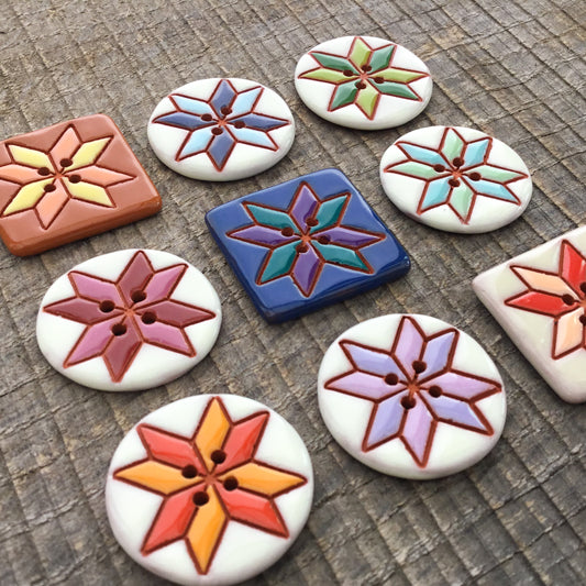 Wholesale 1-1/16" Eight Point Star Quilt Block Bundles - Six 1-pack (singles)