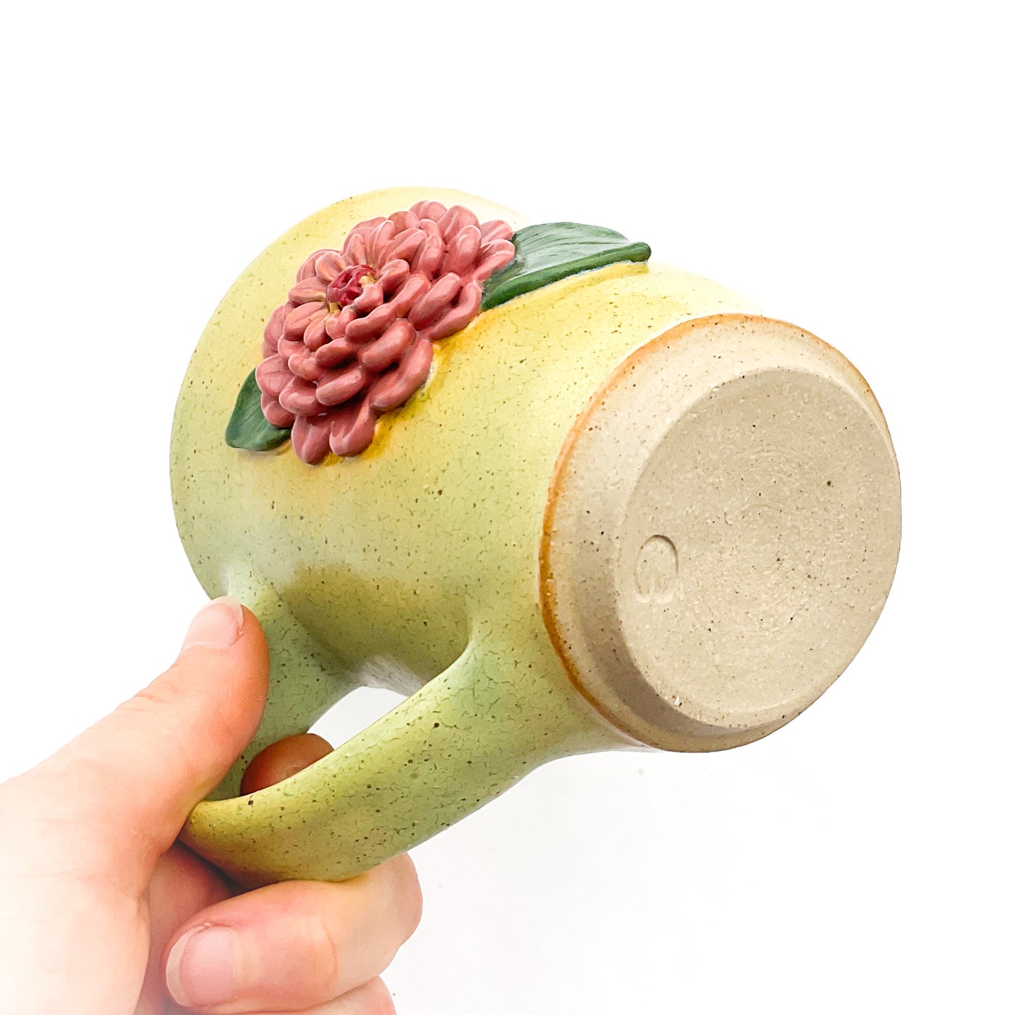 Zinnia Hand Sculpted Stoneware Mug 11 oz