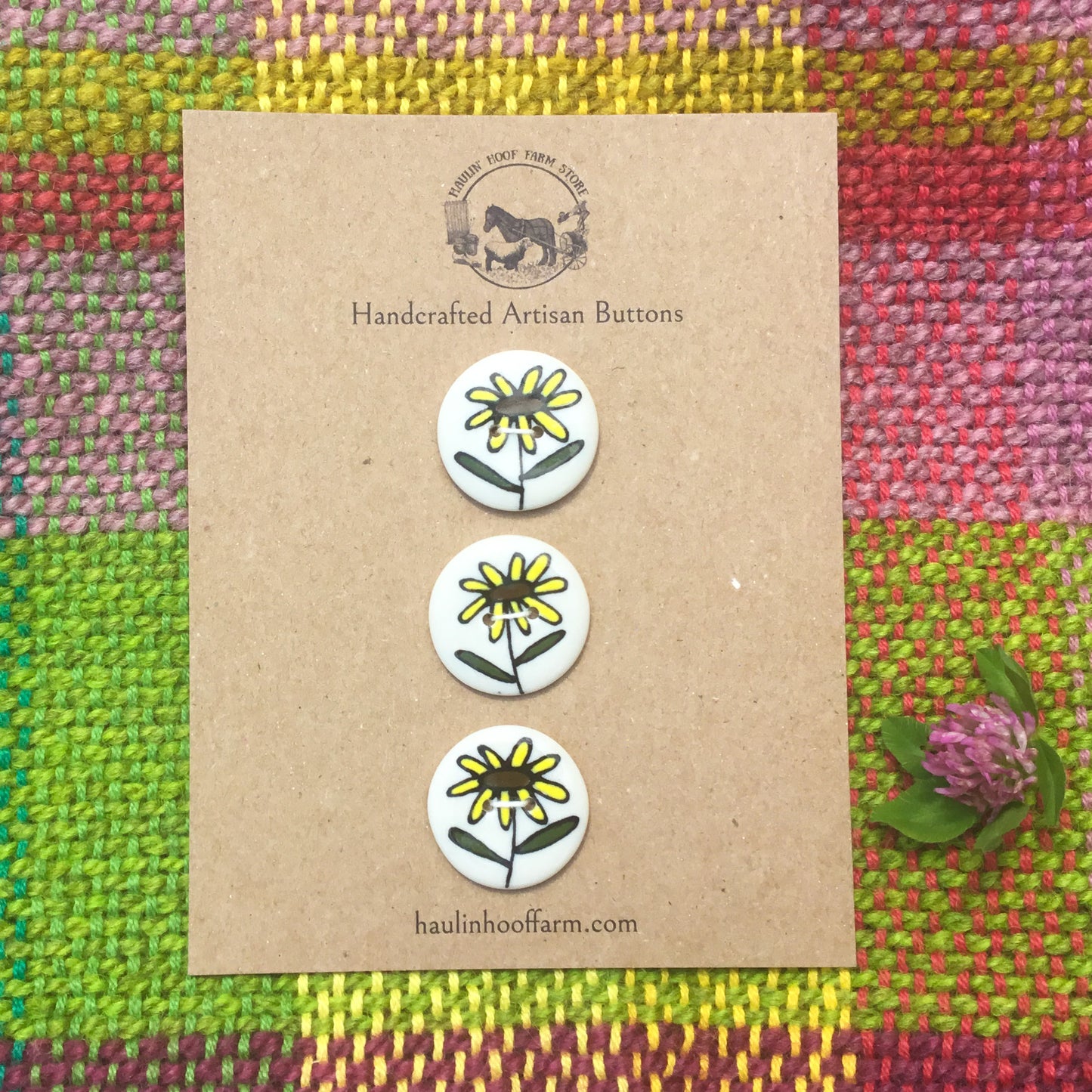 Black-Eyed Susans Porcelain Button Set - 1”