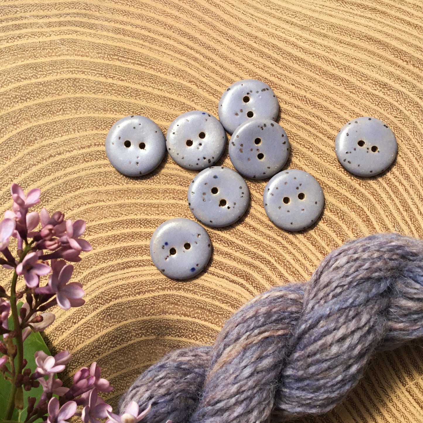 Matte Lavender Fleck Stoneware Buttons - 3/4"