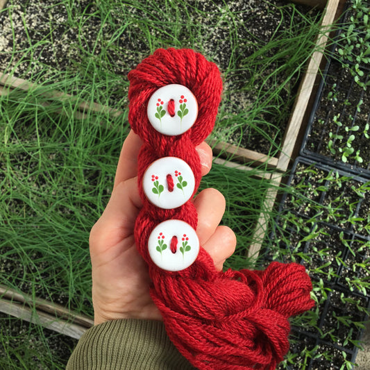 Ruby Sprig Ceramic Buttons 1-1/16”