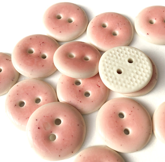 Speckled Pink Porcelain Buttons 11/16”