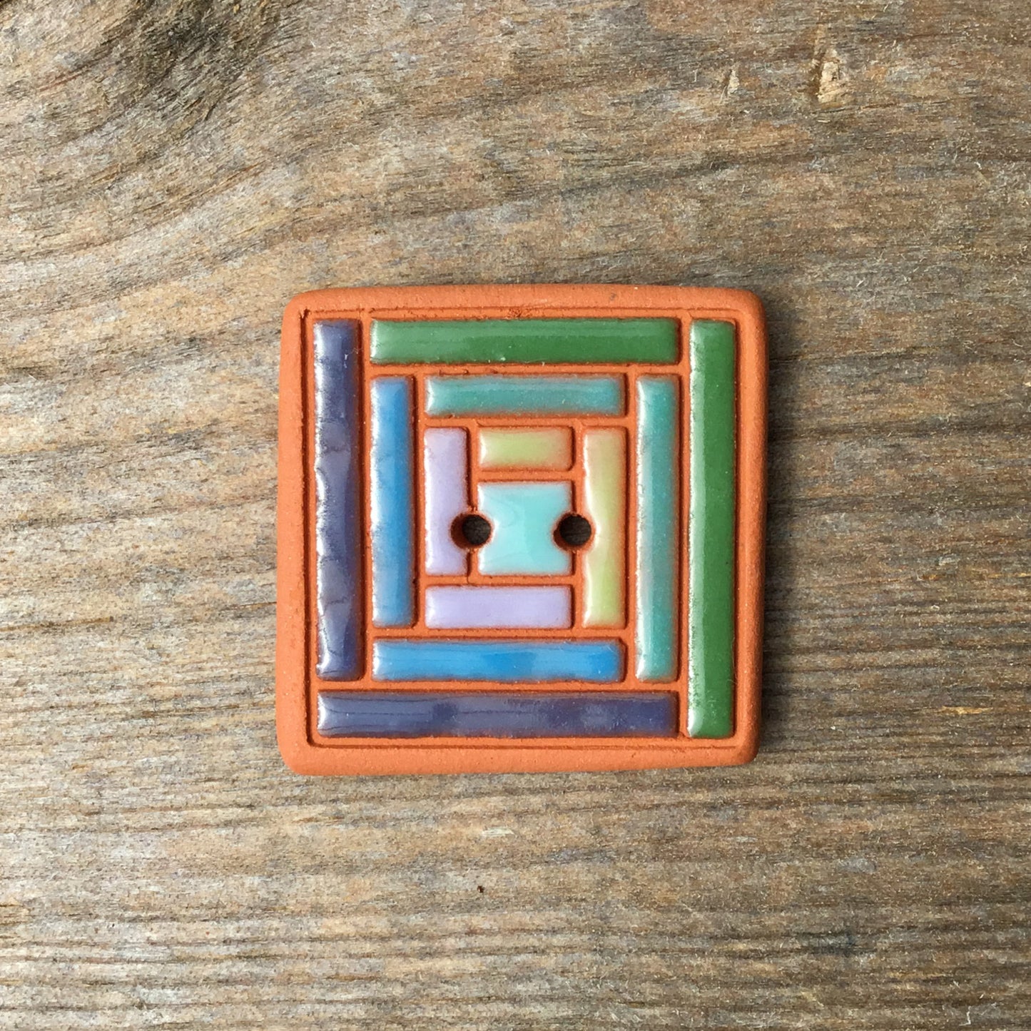 Log Cabin Quilt Button 1”